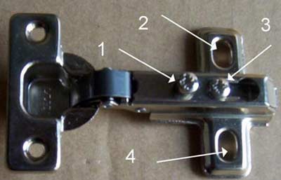 Kitchen Cupboard or concealed door hinge