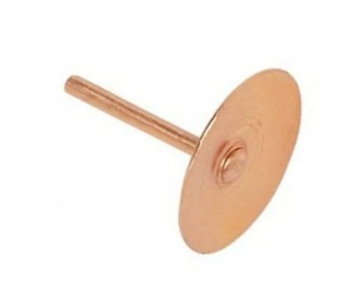 Copper disc rivet or tingle