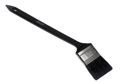 Angled radiator brush