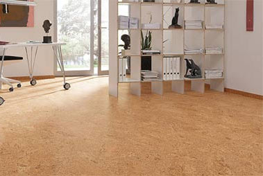 Modern cork tiled floor