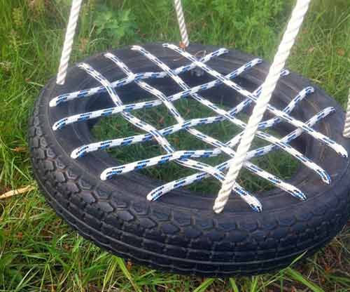 Rope seat for tyre swing