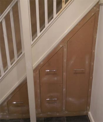 Under stairs shoe rack and drawers