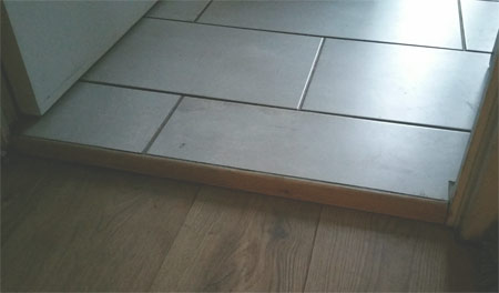 Step created after installing underfloor heating