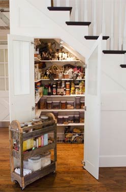 Understairs converted into larder