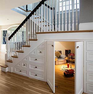 Playroom built under the stairs