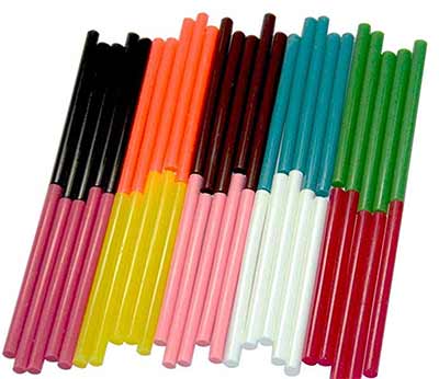 Selection of coloured glue sticks