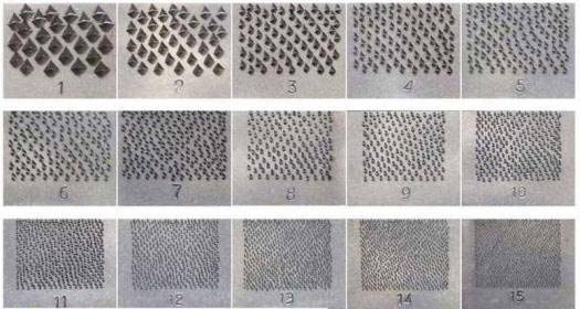 Different grades and cuts of rasp