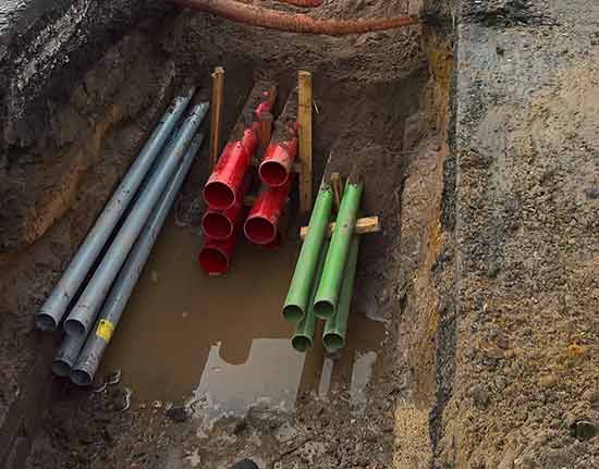 Utility supply pipes and cables