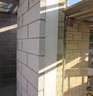 Insulated vertical DPC in position