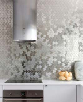 Metallic effect wall tiles