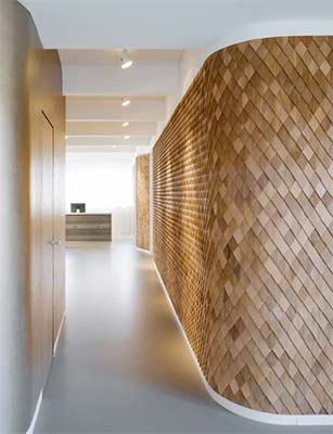 Wooden shingle wall