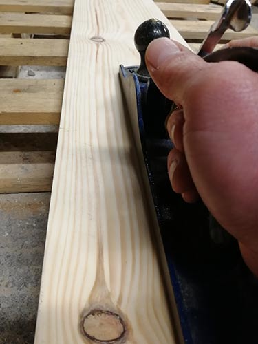 Plane down length of timber for bowing