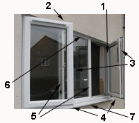 Stages of painting a casement window