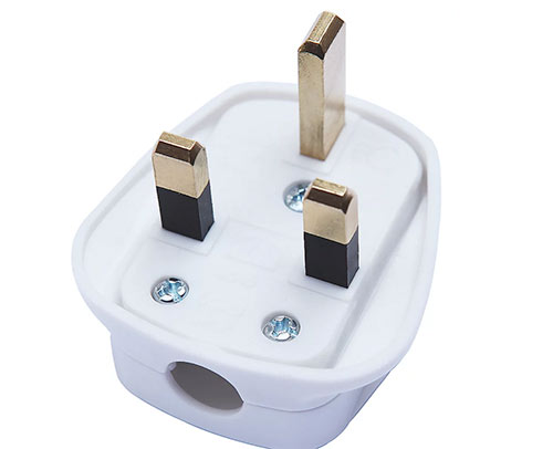 The standard UK 3-pin domestic plug
