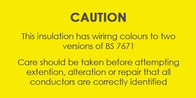 Caution notice for wire colours