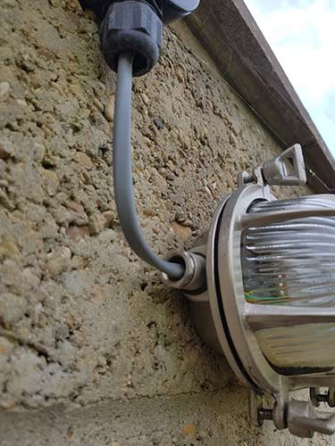 External security light fixed to wall