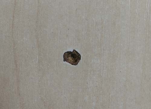 Impact damage to worktop